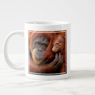 Caneca De Café Grande Bebês Mais Pobres Orangutan Mãe e Bebê