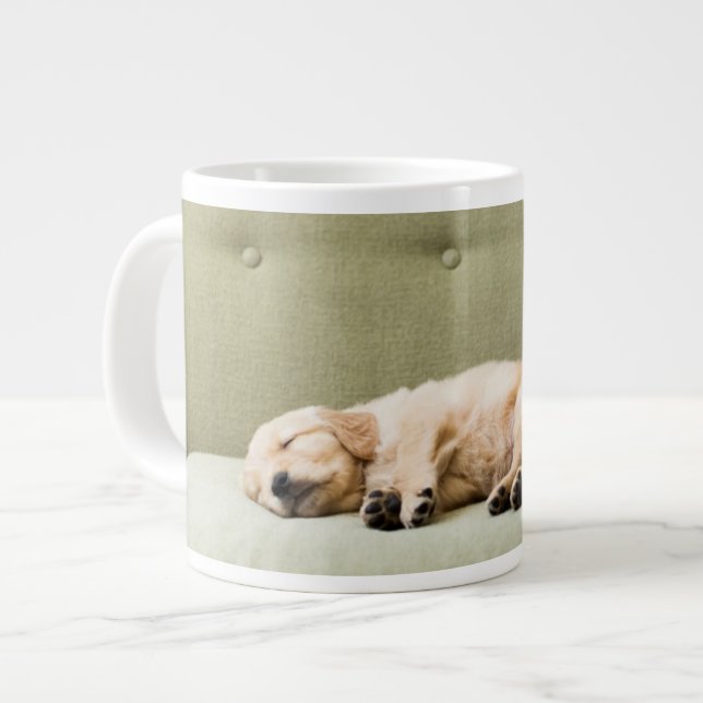 Caneca De Café Grande Bebês Mais Pobres | Ouro Retriever Puppy 2 (Frente Esquerda)
