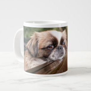 Caneca De Café Grande Bebês Mais Pobres   Pekingese Puppy no carro