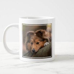 Caneca De Café Grande Bebês Mais Pobres Shetland Sheepdog Puppy