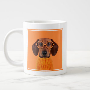Caneca De Café Grande Bebês Mais Pobres Suéter de laranja Dachshund
