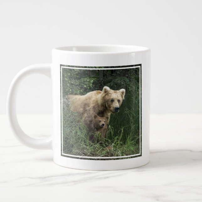 Caneca De Café Grande Bebês Mais Pobres | Urso-Da-Mama E Cubos (Esquerda)