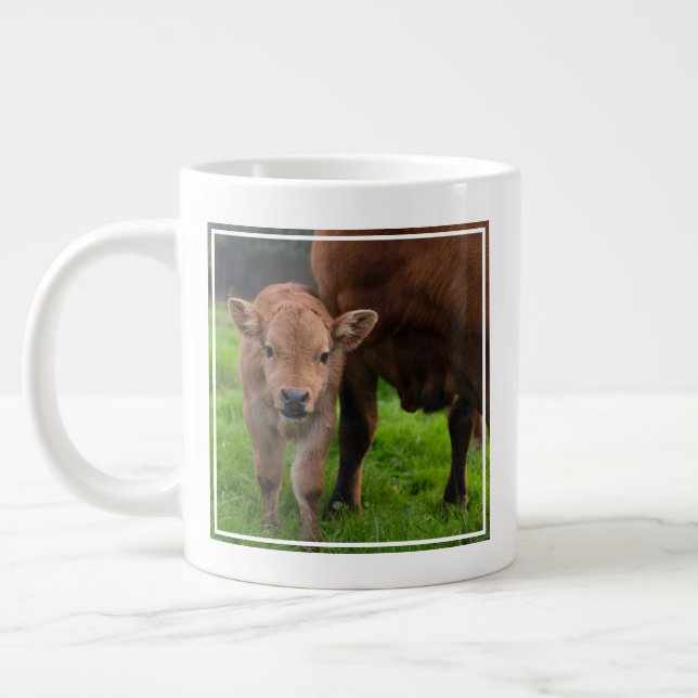 Caneca De Café Grande Bebês Mais Pobres | Vaca e vitelo (Esquerda)