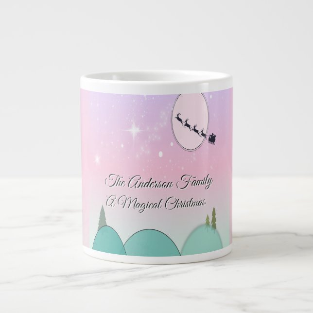 Caneca De Café Grande Bebida Natalina Pastel ao Luar (Frente)