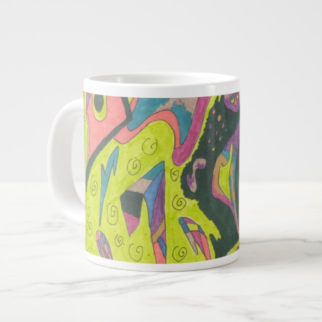 Caneca De Café Grande Behold, Abstrato original (Frente Esquerda)