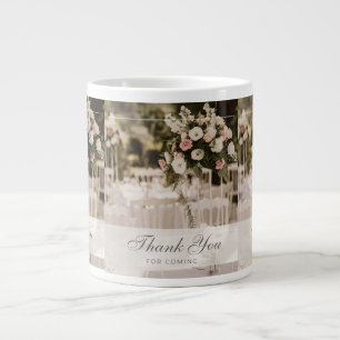 Caneca De Café Grande Beige Pastel Elegant Obrigado Souvenir