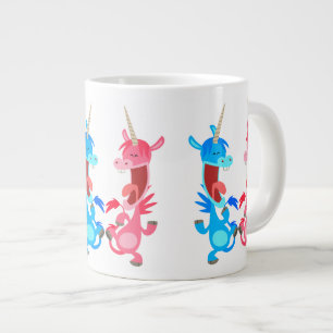Caneca De Café Grande Belas canções dançando Unicórnios Jumbo Mug