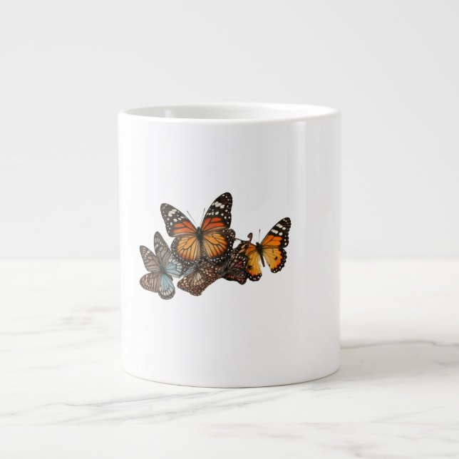 Caneca De Café Grande Beleza Ephemeral: Copas de Chá-Borboleta" (Frente)