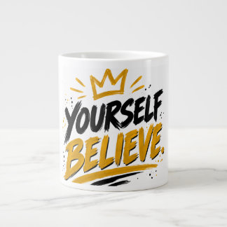 Caneca De Café Grande Believe in Yourself – Motivational Quote Mug