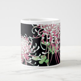 Caneca De Café Grande Belo Chrysanthemum Fine Japonês Floral