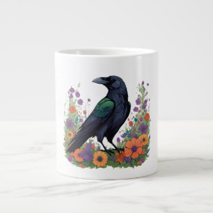 Caneca De Café Grande Belo corvo preto