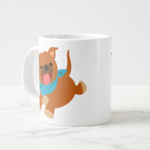 Belo e Feliz Cartoon Staffie Jumbo Mug