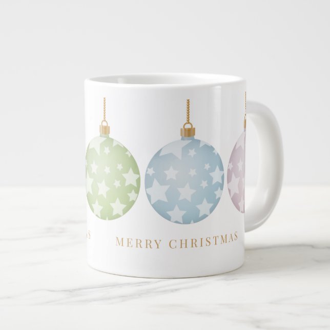 Caneca De Café Grande Belo Enfeites de natal de Pastel (Frente Esquerda)