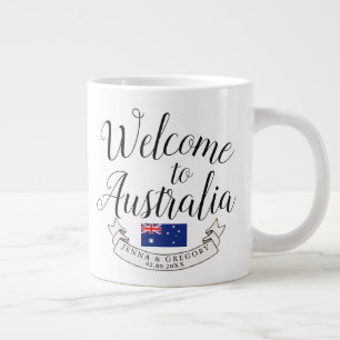 Caneca De Café Grande Bem-vindo à Austrália  Personalização de Casam