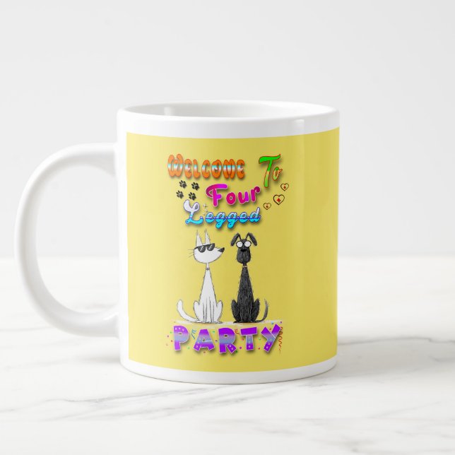 Caneca De Café Grande Bem-Vindo A Quatro Festas De Perna (Esquerda)