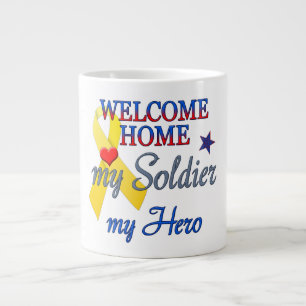 Caneca De Café Grande Bem-vindo ao lar Meu Soldado Meu Herói