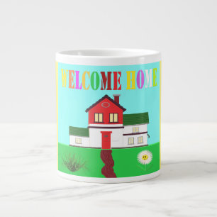 Caneca De Café Grande Bem-vindos a casa bonitinha cores britânicas