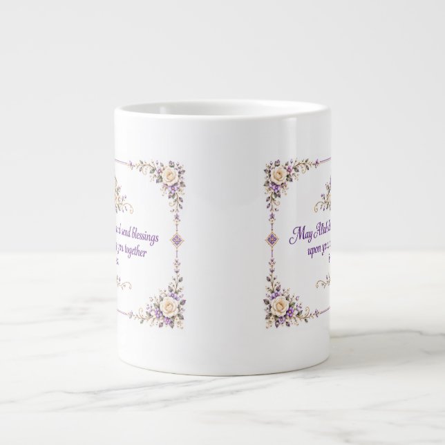 Caneca De Café Grande Bênçãos de Casamento  (Frente)