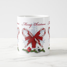 Caneca De Café Grande Bengalas de Natal Feliz Natal