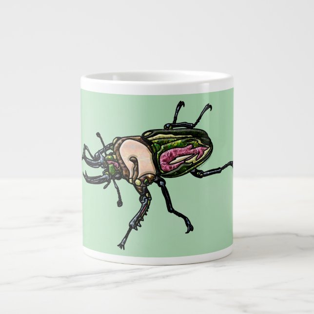 Caneca De Café Grande Besouro Arco-Íris (Frente)