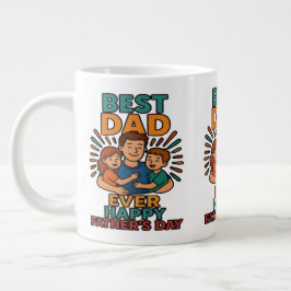Caneca De Café Grande Best Dad Ever Father's Day Gift - Vintage Retro