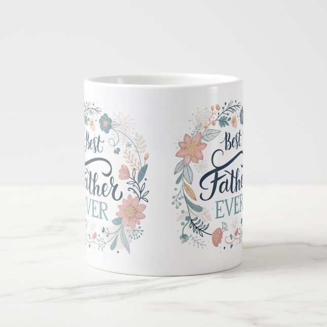 Caneca De Café Grande best father ever, lovely quotes  (Frente)