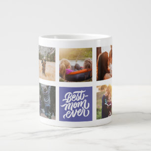 Caneca De Café Grande Best Mom Ever Personalized Photo Collage