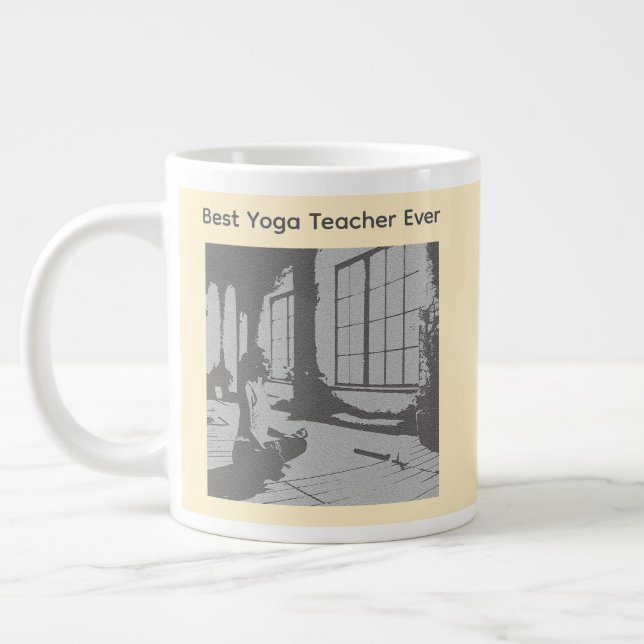 Caneca De Café Grande Best Yoga Teacher Ever (Esquerda)