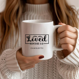 Caneca De Café Grande Bíblia personalizada de amor cristão versus romano