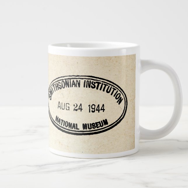 Caneca De Café Grande Biblioteca Stamp Smithsonian Institution 1944 (Direita)