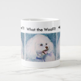 CANECA DE CAFÉ GRANDE BICHON FRISE BRANCO FOFO