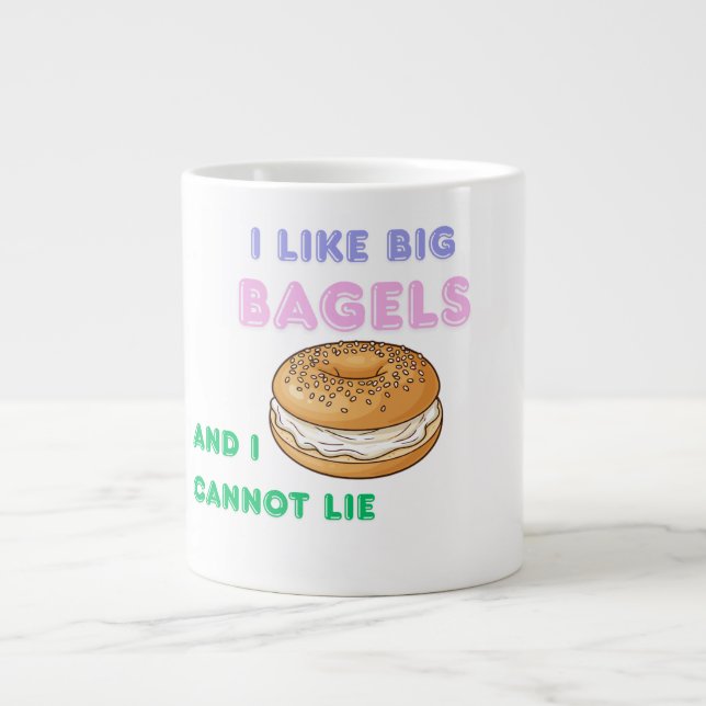 Caneca De Café Grande Big Bagels Funny Breakfast Shirt (Frente)