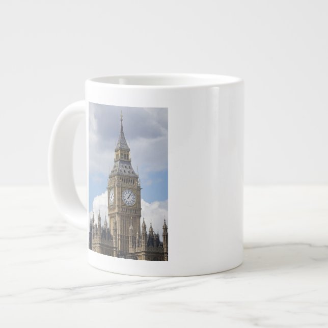 Caneca De Café Grande Big Ben e Casas do Parlamento, Londres, (Frente Esquerda)