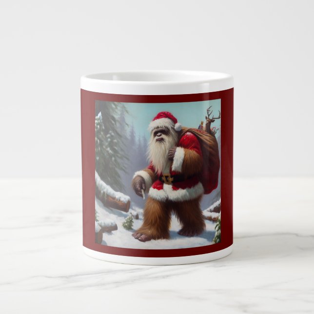 Caneca De Café Grande Bigfoot Santa Claus (Frente)