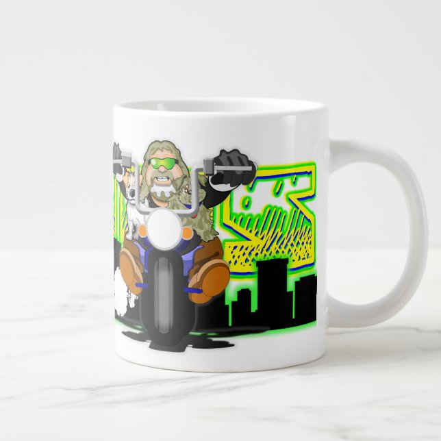 Caneca De Café Grande Biker Toons de Bubba (Direita)
