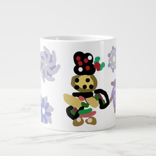Caneca De Café Grande Biscoito de Gengibre Alegre (Frente)