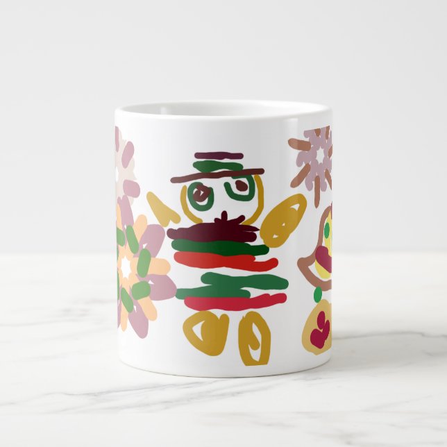 Caneca De Café Grande Biscoito de gengibre dança louca   (Frente)