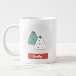 Caneca De Café Grande Biscoitos de Natal Árvore de Neve 