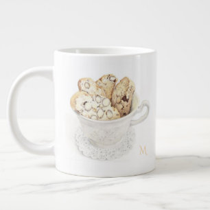 Caneca De Café Grande BISCOTTI Caneca Grande Branca + Inicial