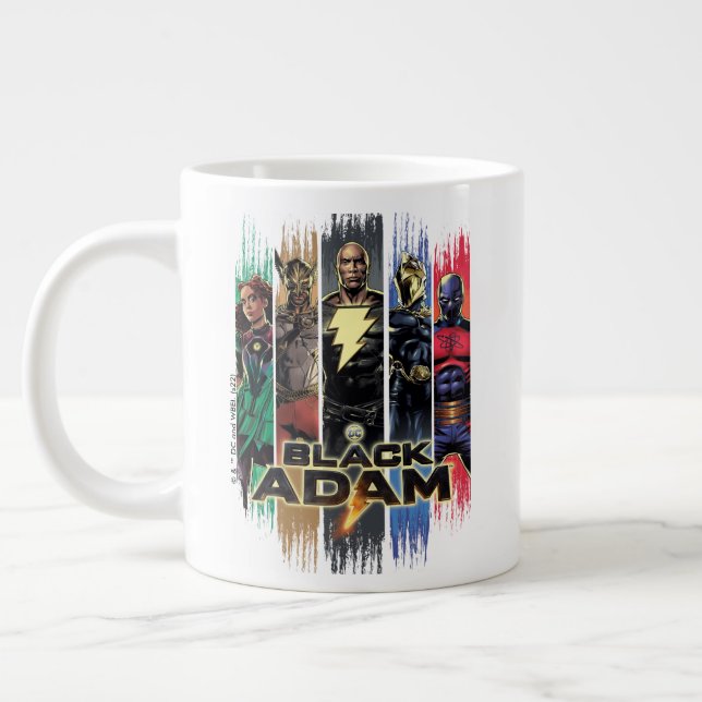 Caneca De Café Grande Black Adam Characters In Stripes Graphic (Esquerda)