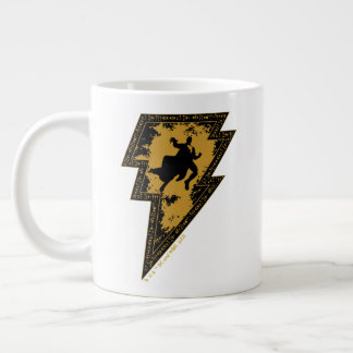 Caneca De Café Grande Black Adam Distressed Lightning Bolt Graphic