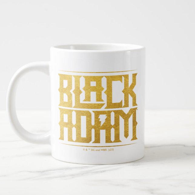 Caneca De Café Grande Black Adam Stacked Name Graphic (Esquerda)
