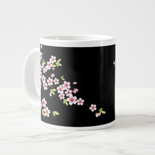 Caneca De Café Grande Black and Green Chersom Sakura