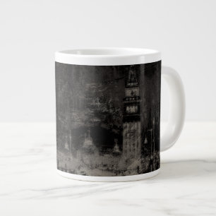 Caneca De Café Grande Black and Taupe Distress Skyline Veneice Itália