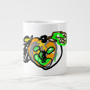 Caneca De Café Grande Black Cat e Jack O Lanterna Latte