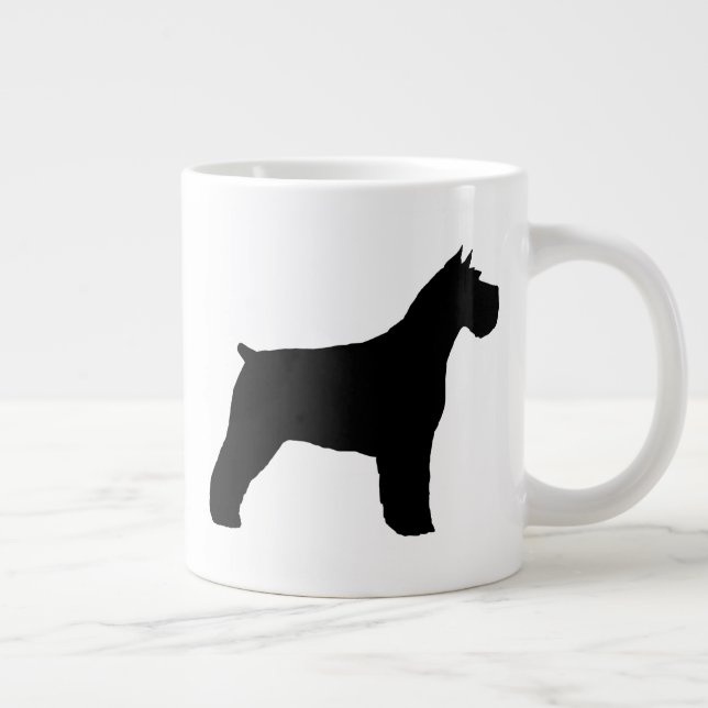 Caneca De Café Grande Black Schnauzer Dog Silhouettes (Direita)