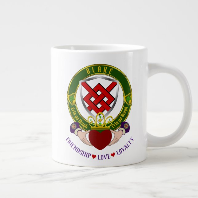 Caneca De Café Grande Blake Irish Shield com Claddagh Giant Coffee Mug (Direita)