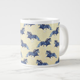 Caneca De Café Grande Blámóða 2 Cavalo Azul Islandês