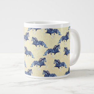 Caneca De Café Grande Blámóða 2 Cavalo Azul Islandês