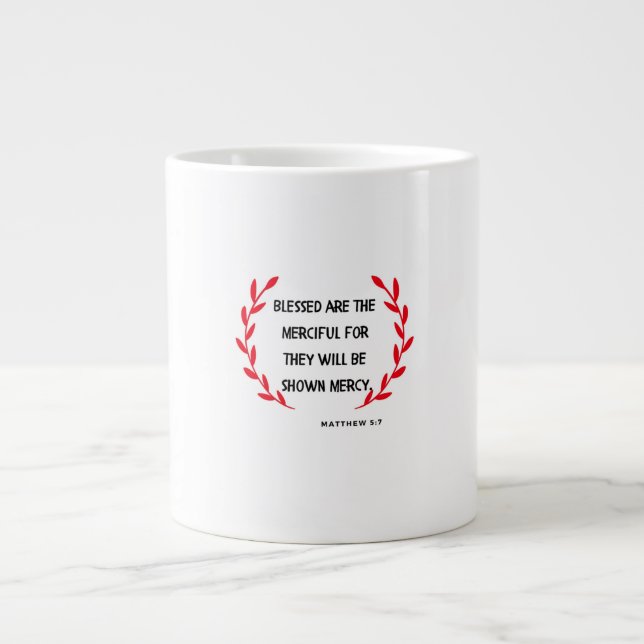 Caneca De Café Grande Blessed Are The Merciful Christmas Mug (Frente)